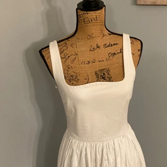 Rue Sophie White Midi Dress Women Size Medium - Picture 2 of 14